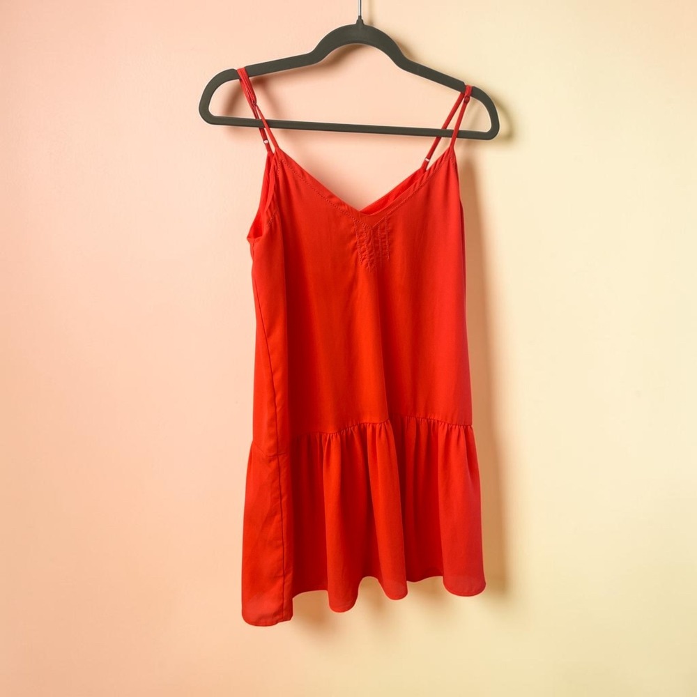 Alya Women's Red Sleeveless‎ Spaghetti Strap Fit & Flare Mini Dress Size S